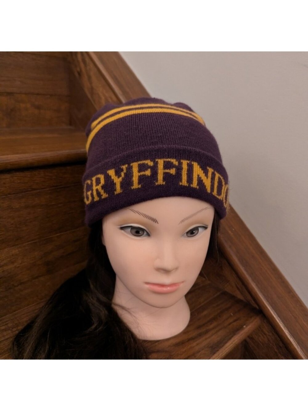Harry Potter Gryffindor House adult Burgundy Cuffed Beanie Hat. Burgundy Gold OS